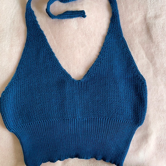 Tops - Halter Neck Button Detail Top